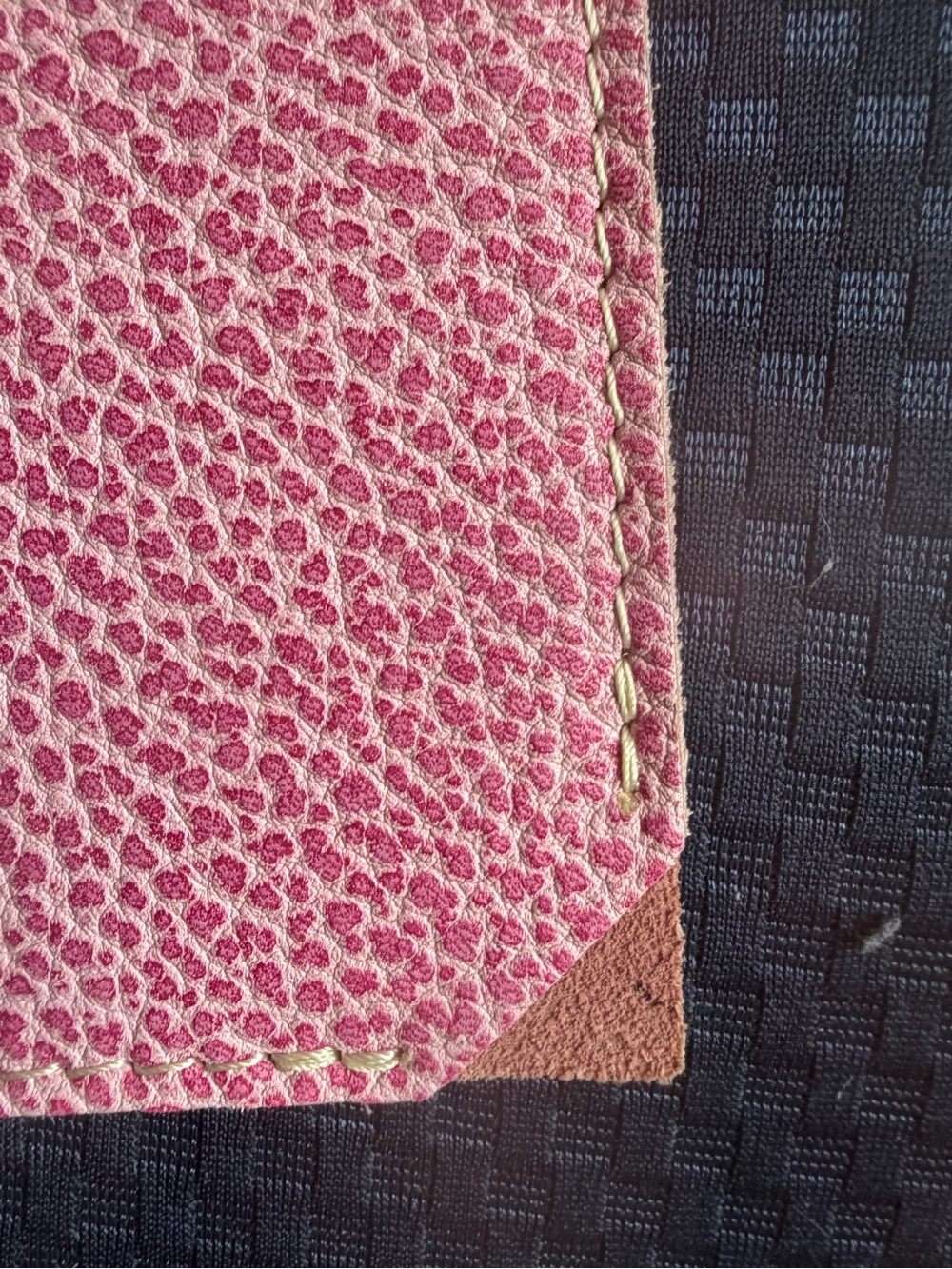 Bubblegum Pink Pebbled PLG Portland Leather Goods Rancher Wallet Stamped - Picture 8 of 9